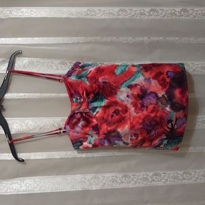 Ann Taylor Loft size 0 red multi Floral cami top